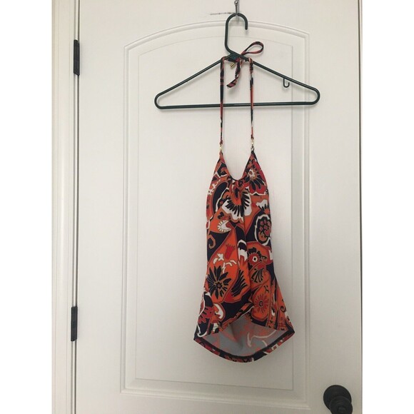 Victoria's Secret Women's Floral Print Swim Halter Top with Tie Neck Size Large - Picture 1 of 9